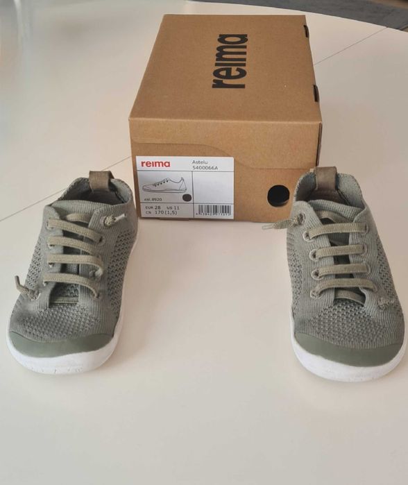 Reima, Incaltari barefoot Astelu din material textil, Verde, 28.