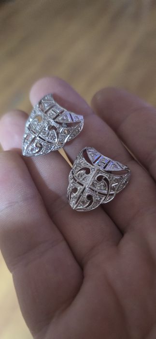 Cercei Art Deco Platină si diamante