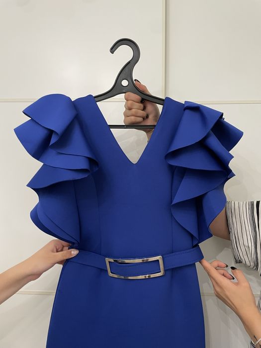 Вечернее синее платье