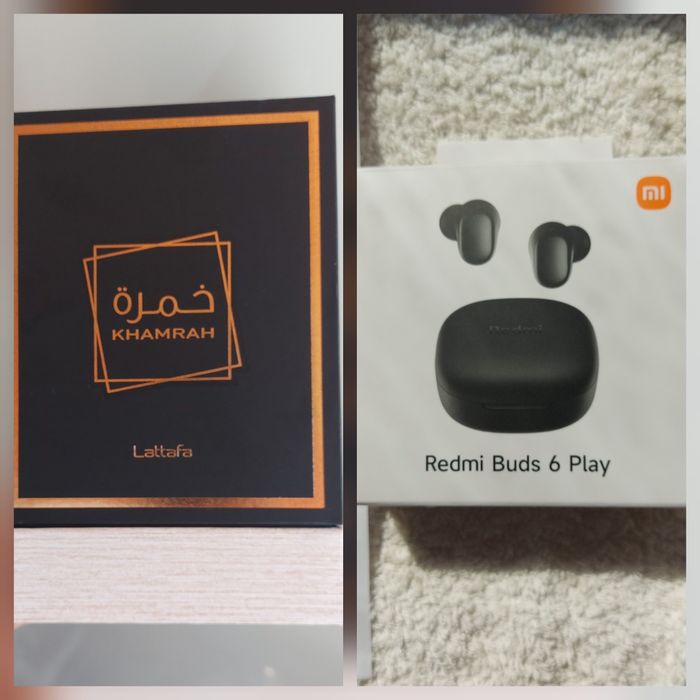 NUMAI 150 lei ambele Lattafa Khamrah 100ml + Casti In Ear Xiaomi Redmi Buds 6 Play - Noi / Doar Desigilate