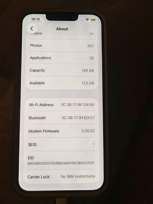 iPhone 13 starlight 128gb,89% bateria in garanție