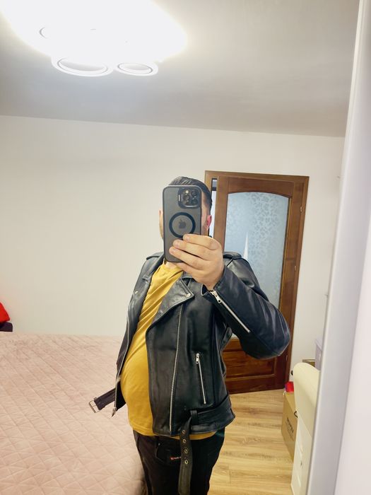 Geaca piele moto cu protectii