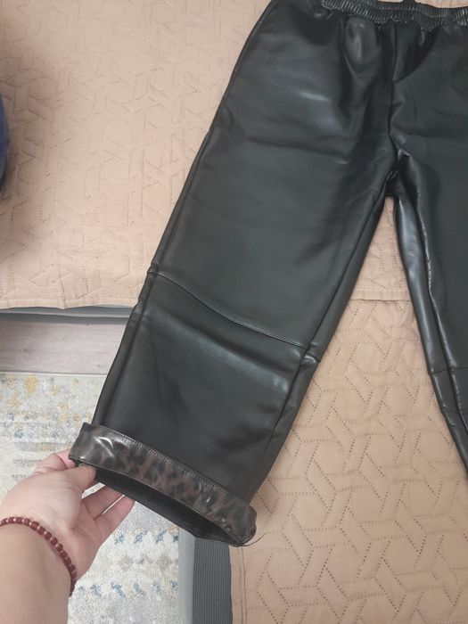 Кожзам утепленеые брюки