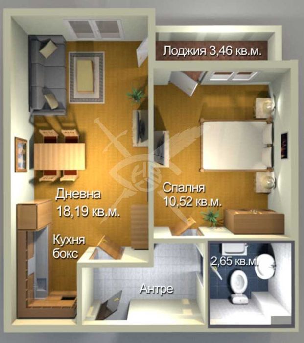 Двустаен апартамент в Меден Рудник 370-13155