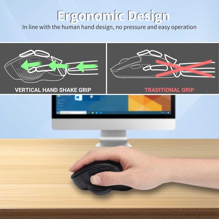Топ цена!Безшумна безжична мишка Sologic, презареждаема, 6 бутона!