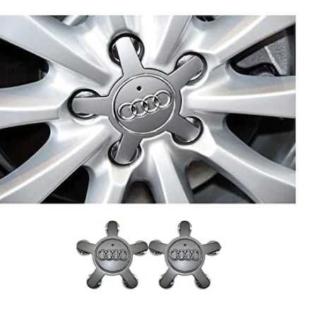 Capac Emblema Jante Roti AUDI 135mm Gri / Negru 4F0601165N, Embleme