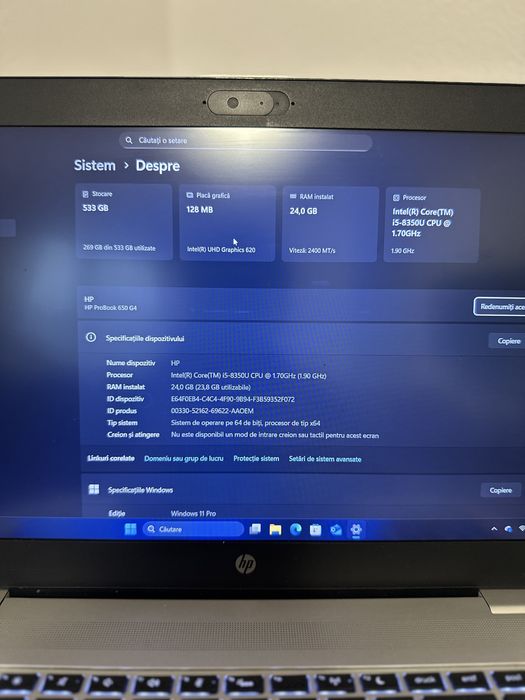 HP ProBook 650 G4 i5 Gen 8 / 24GB RAM / SSD 512GB