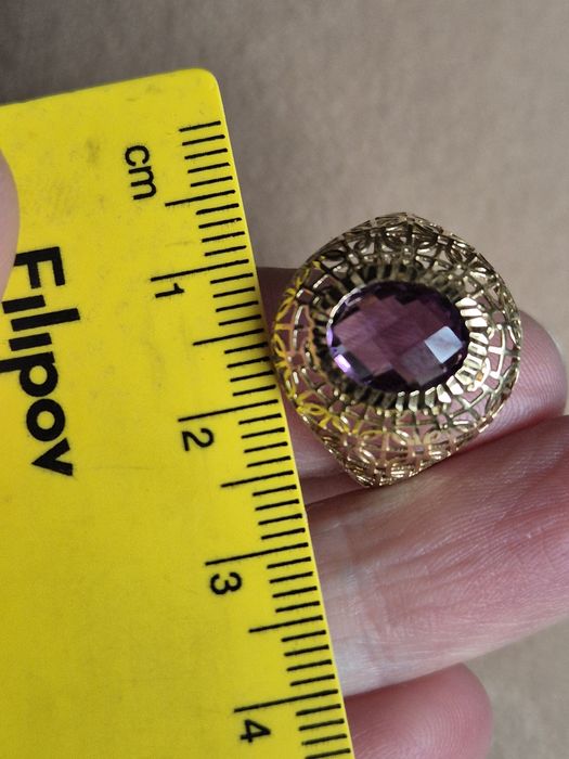 Златен комплект , аметист