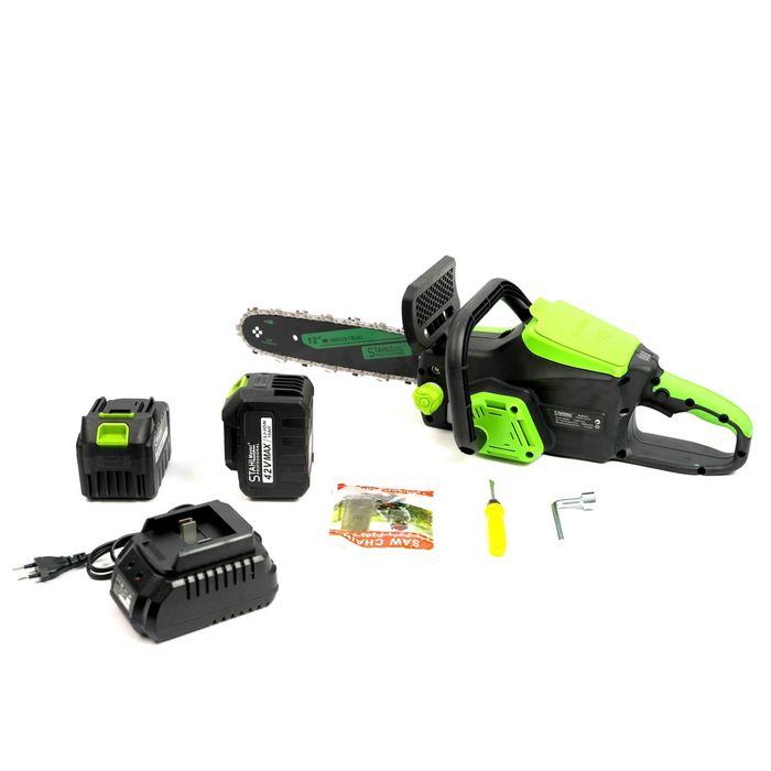 Акумулаторна резачка с овтоматично смазване12с2батерии и 2вериги42V10A