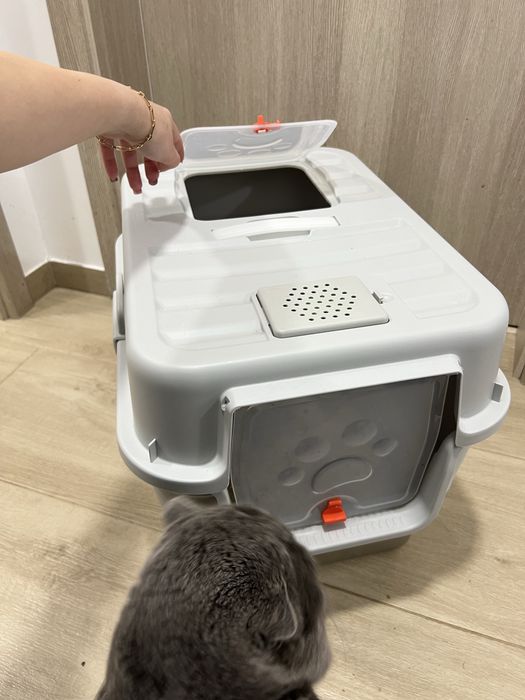 Vand litiera din inox, acoperita