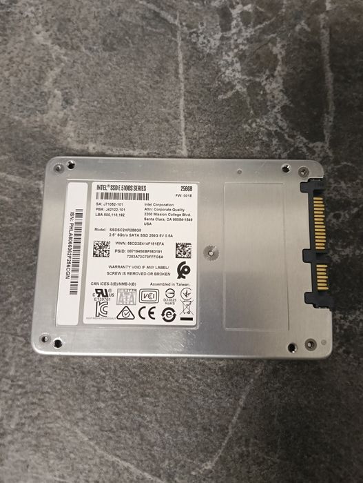 Vand SSD intel E 100S, 256 Gb