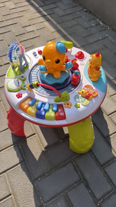 Masuta educationala interactiva cu functii multiple, cu lumini, sunete, Octopus Piano Choochoo, dimensiune 45 x 45 x 50 cm