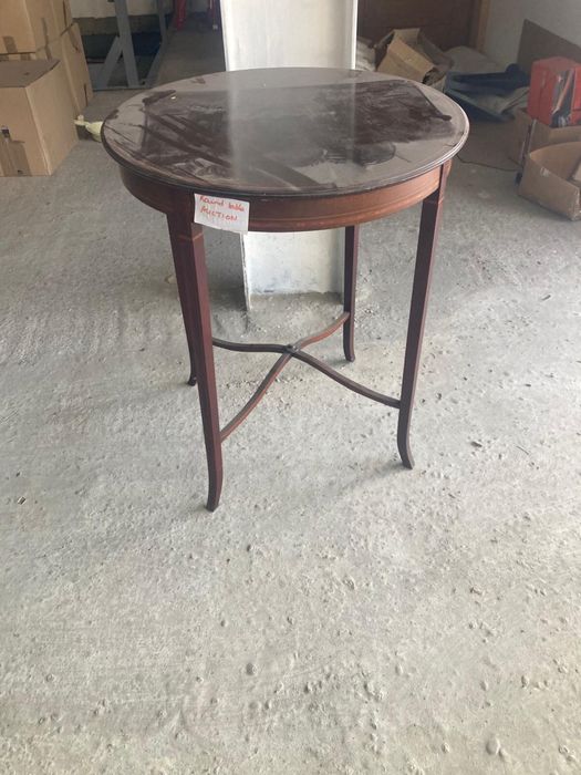 Măsuță Vintage Stil Sheraton, Lemn Masiv Mahon, Intarsii Deosebite