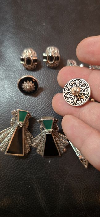 Cercei din argint cu onix