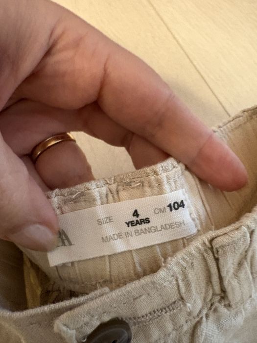 Set Zara din in: camasa / pantaloni lungi / scurti 4 ani
