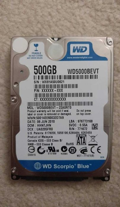 RAM памет, хард HDD 500GB