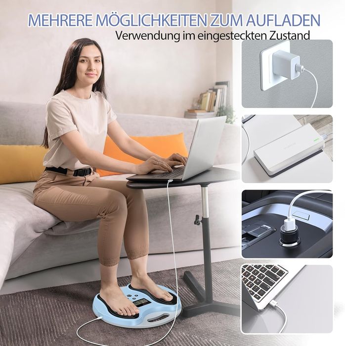 Безжичен масажор за крака, EMS за стимулиране на кръвообращението