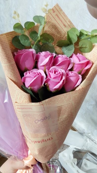 Букеты из мыльных роз