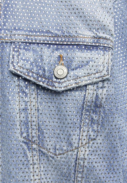 ZARA rhinestone denim дънково яке с камъни ново