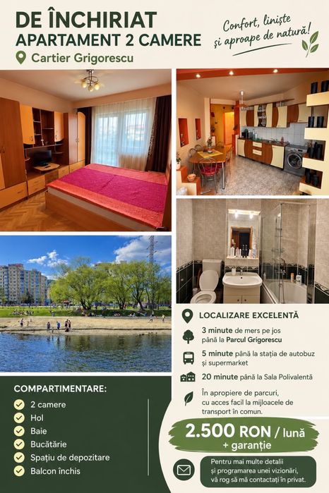 De inchiriat apartament 2 camere Grigorescu