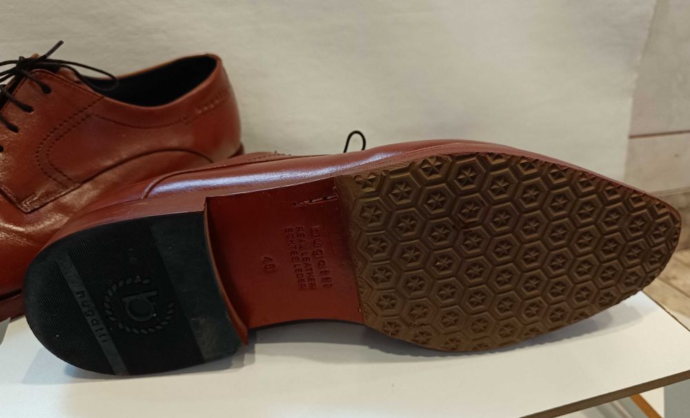 Pantofi derby 45 45.5 premium Bugatti piele naturala moale