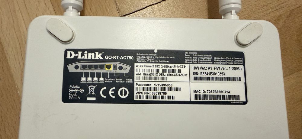 Router Wi-Fi D-Link GO-RT-AC750 Wireless AC750 Dual-Band