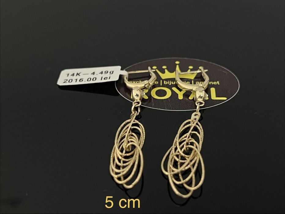 Bijuteria Royal CB : Cercei dama aur 14k 4,49gr