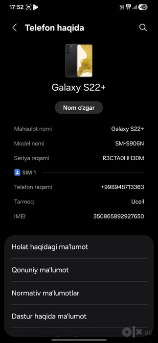 S22+ 256/8 talik