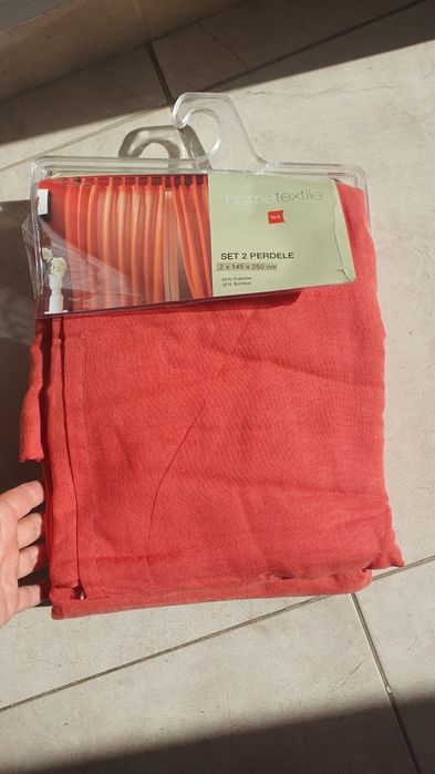 Perdea din 2 bucati rosu caramiziu