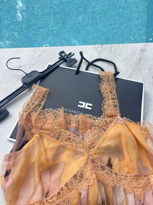 Elisabetta Franchi копринен топ Оригинален 100%