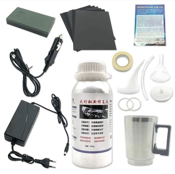 Kit polimerizare faruri / Trusa aluminiu / Solutie polimerizare 800g