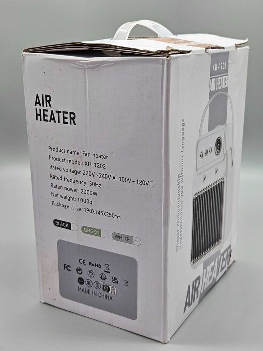 Компактен електрически отоплител с овлажняване и дисплей – 2000W