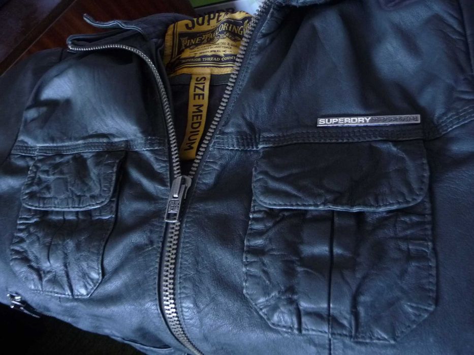 Superdry мъжко кожено яке moto Suzuki мото Супер драй Сузуки Спешно