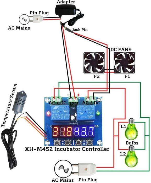 M-452/ XH-M452/ Termostat/ inkubatorga/ влагоконтрол/ терморегулятор/