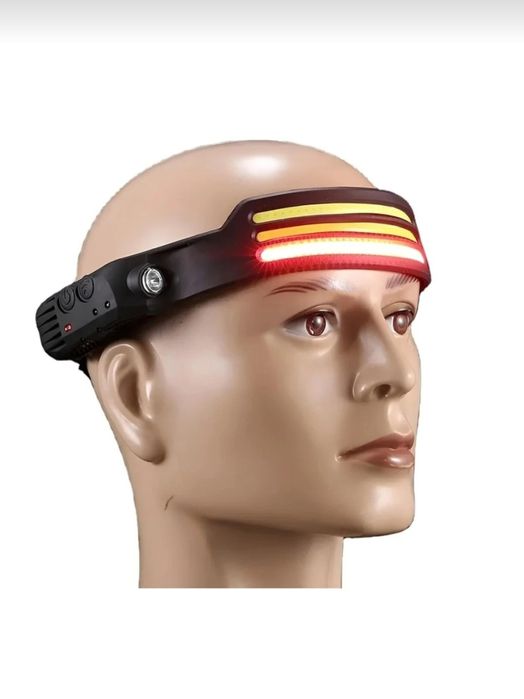 Lanternă frontală LED, 3 benzi LED, baterie 1200mAh, impermeabilă