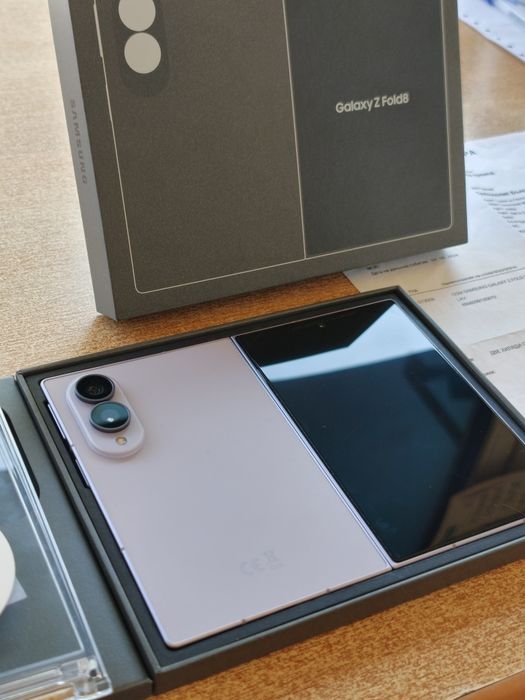 Нов ! Samsung Galaxy Z Fold 8 ,512GB, 12GB RAM , 5G  Lavender  Като Нов! Гаранция Технополис!!!