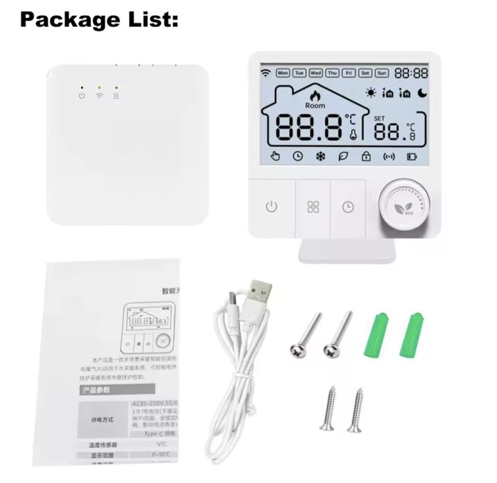 Internet termostat controller WiFi pentru apa, electric gas heater