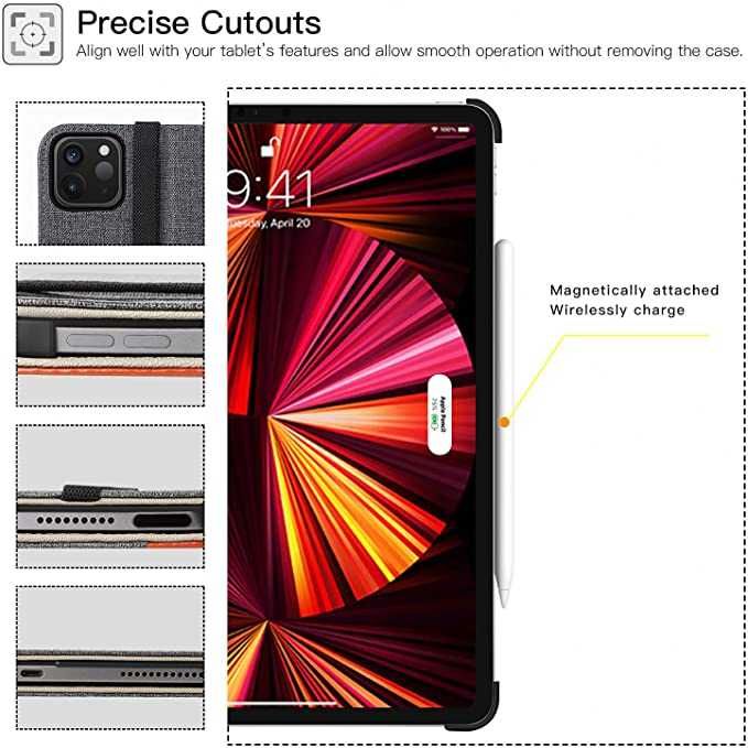 Husa pentru iPad Pro 11 2021/2020/2018, husă Smart Folio din piele