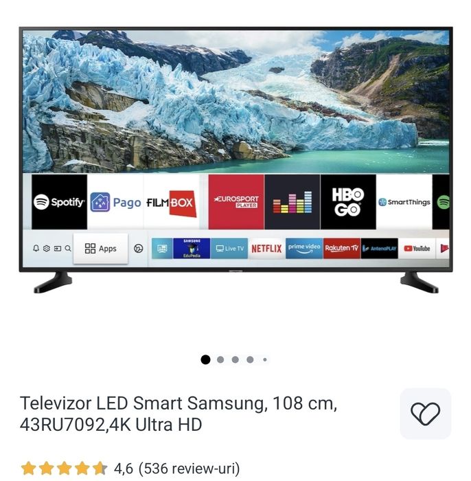 Vand tv Samsung smart Uhd 4k  108cm