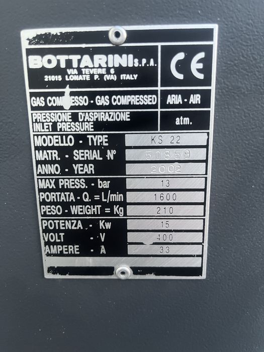 Винтов компресор Bottarini 15Kw