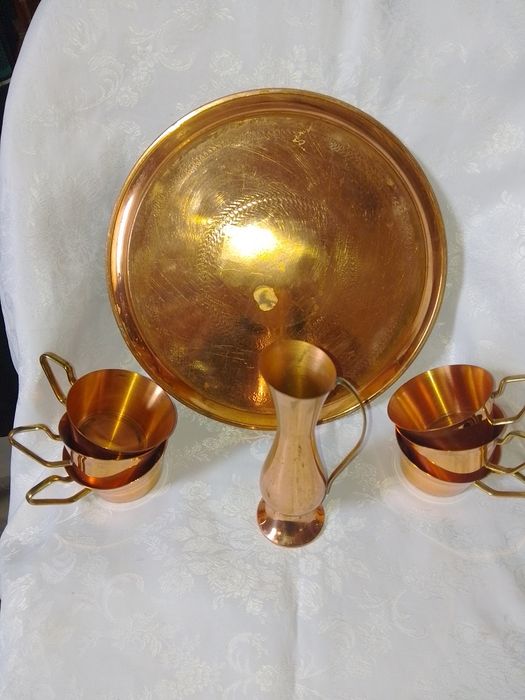 Стар Меден Сервиз за - Кафе , Вино, Ракия - 8 части1