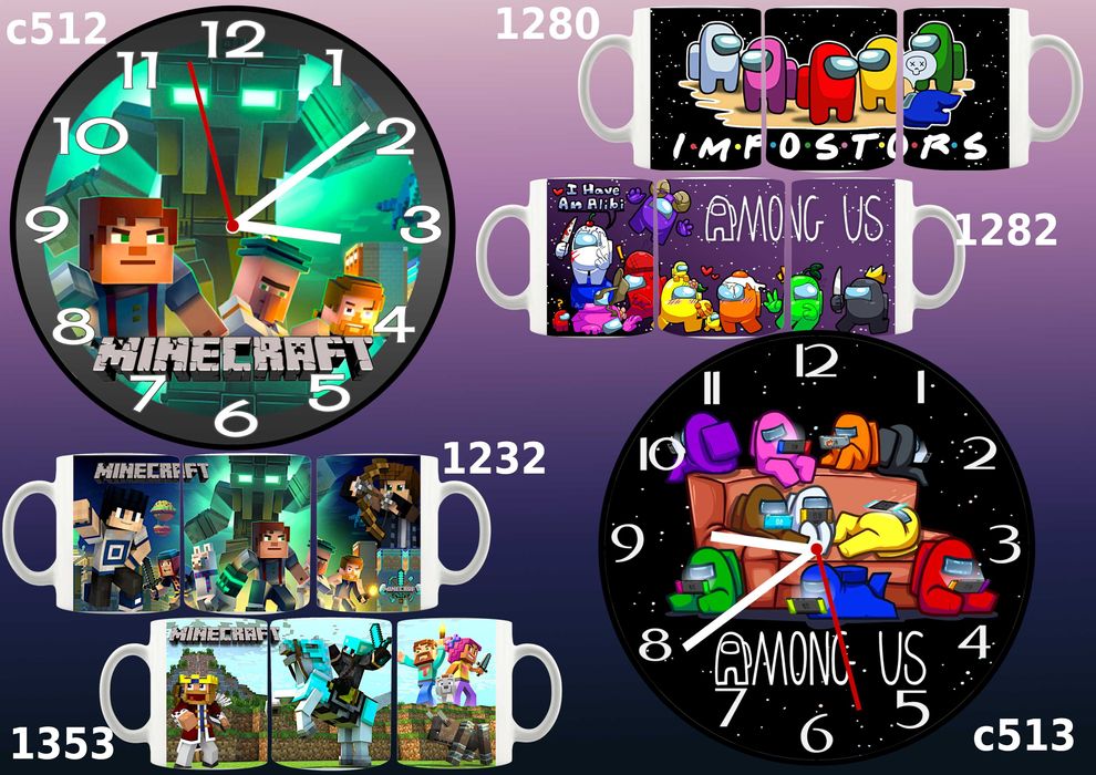 Детски стенен часовник;възможност за комплект с чаша-с или без снимка