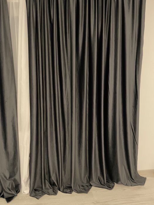 6,5 m  draperii de lux ultra premium - material blackout gri  antracit