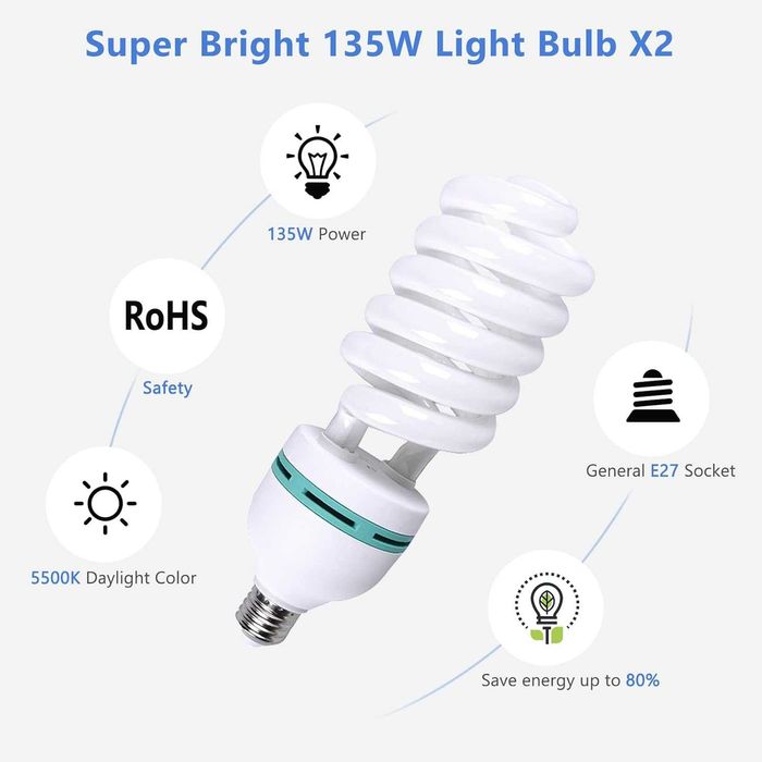 Софтбокс  2х135W 5500K постоянно осветление фотостудио, 2бр