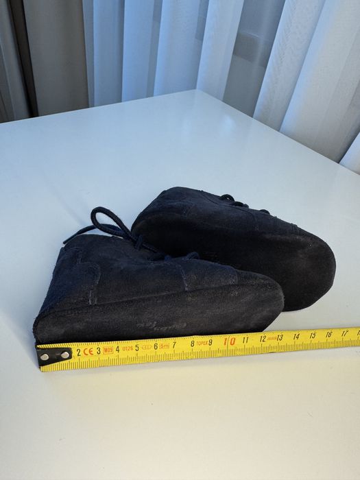 Pantofi bebelusi ocazie catifea bleumarin