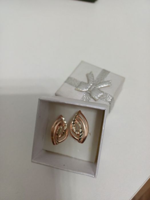 Серьги мельхиор золочение