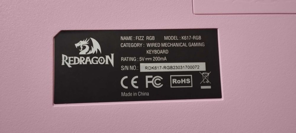 Нова клавиатура Redragon K617 Fizz RGB – Pink Fizz