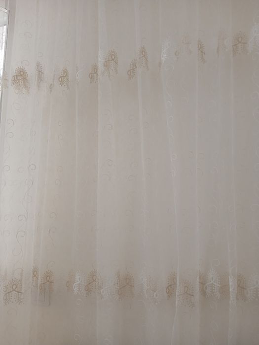 Тюль новая молочная