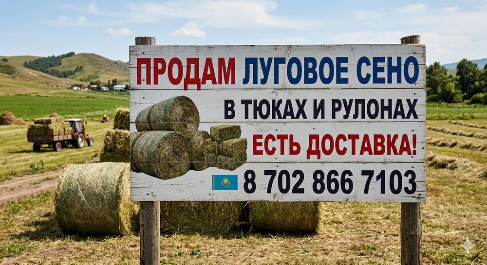 Сено луговое тюки и рулоны