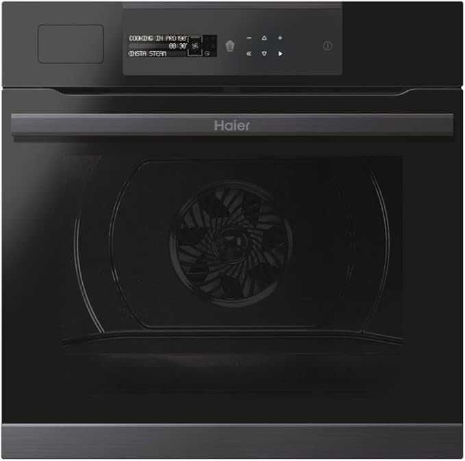 Нова многофункционална фурна за вграждане Haier I-Message Steam Series 4 HWO60SM5S9BH с функция за пара, пиролитична, WiFi свързаност, капацитет 70 л